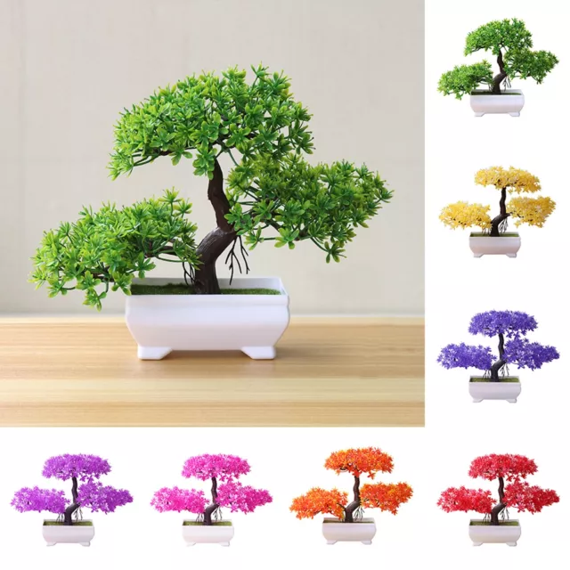 Artificial Plants Bonsai Fake Flowers Mini Tree Pot Plant Potted Ornaments Decor