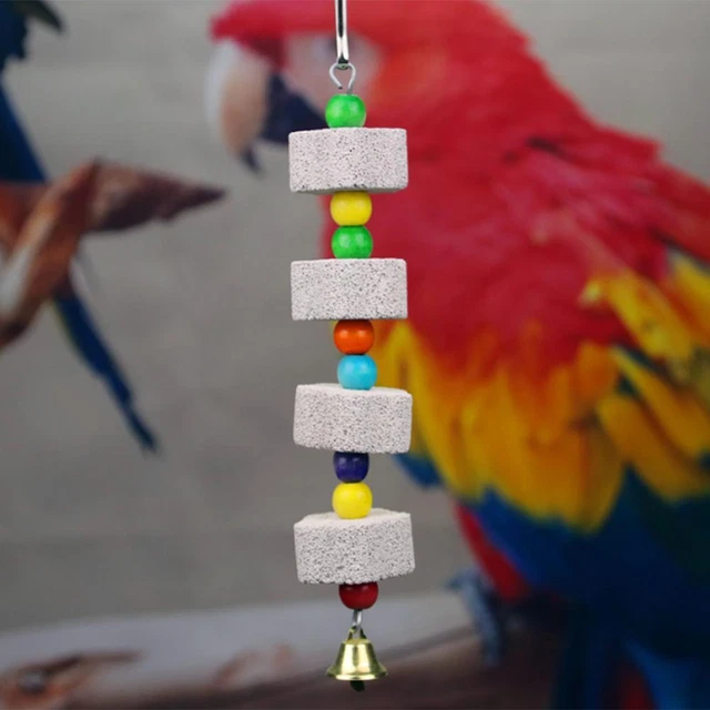aediea Spielzeug für Papageien, Vögel, Zähne, Kauen, Mineralien, Stein