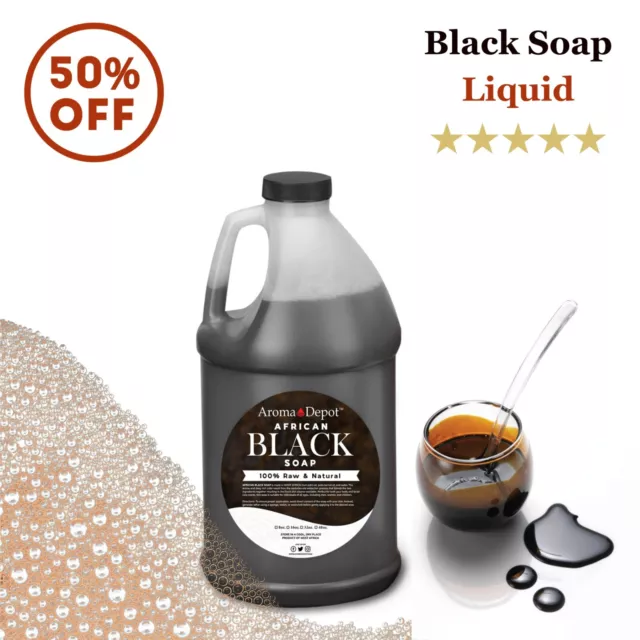 Black Soap Liquid Half Gallon African Soap Natural Wash Face Body Hair Shampoo