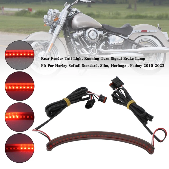 Rear Fender Tail Light Running Turn Signal Brake Lamp For Softail 2018-2022 Y3