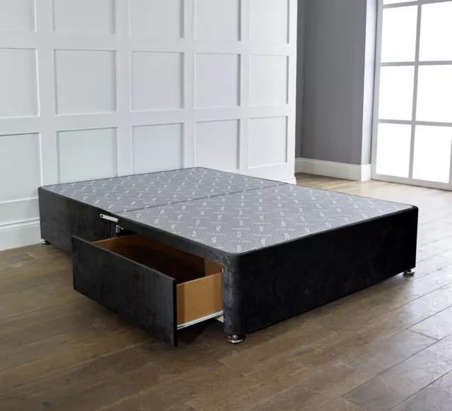 Divan Reinforced BLACK Bed Base Available in 3ft, 4ft, 4ft6, 5ft & 6ft