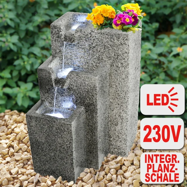 SPRINGBRUNNEN GARTENBRUNNEN ZIER Zimmer Brunnen Mit Beleuchtung Wand