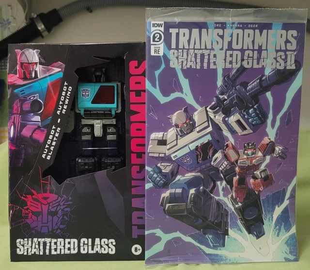 Transformers Shattered Glass Collezione: Autobot Blaster & Rewind Micromaster - Figure Esclusive Per Collezionisti