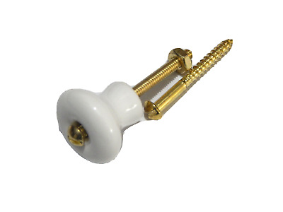 Porcelain Knob With Brass Plated Screw For Door or Drawer