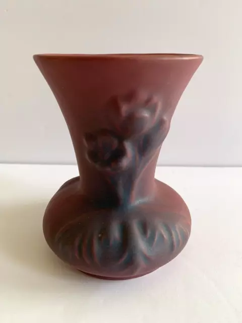 Vintage 1940’s-60s Van Briggle Pottery Mulberry Rose Anemone Flower 111 Vase MCM