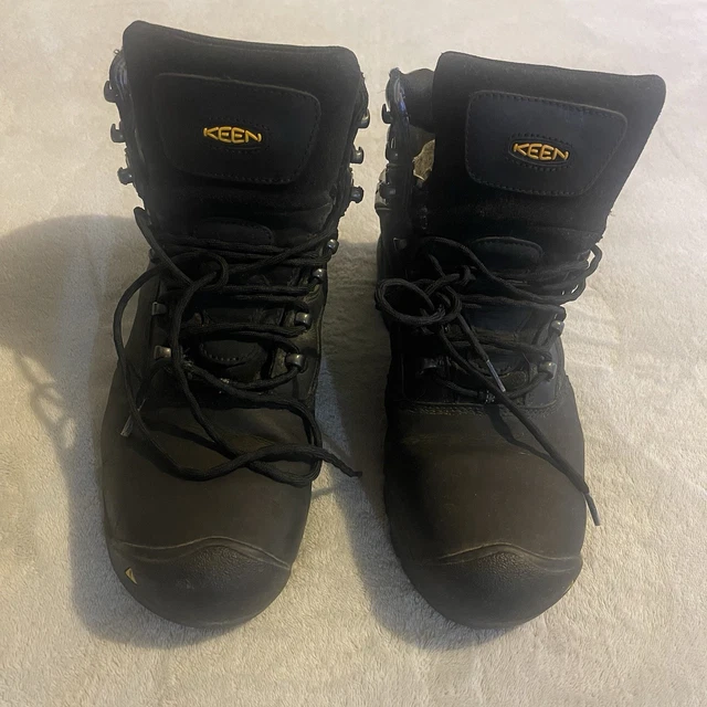 KEEN BOOTS MEN 11EE Black Utility Leather Work Outdoors Heavyweight ...