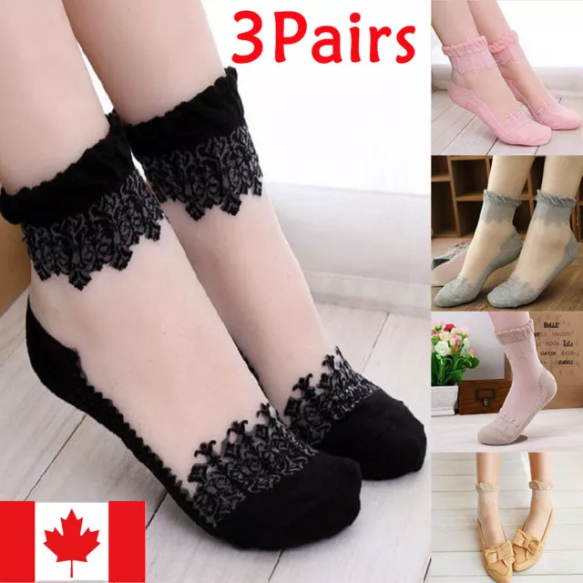 3 Paires De Bas En Soie Transparents Pour Femmes Chaussettes Courtes R