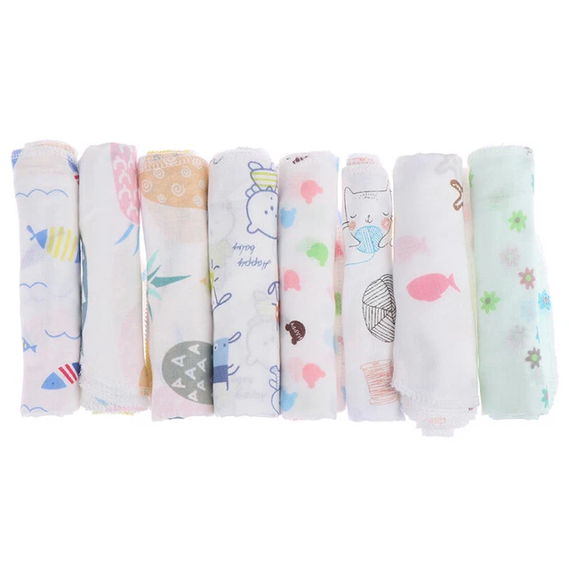Cartoon baby handkerchief square pattern towel washed cotton infant face towel√*