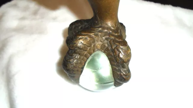 Ball and Eagle Claw Foot Feet Dragon Vintage Glass Metal Talons Crystal Ball