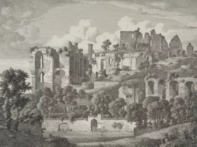 C. SPROSSE (1819-1874), Ansicht des Kaiserpalastes in Rom,  1853, Rad. Romantik