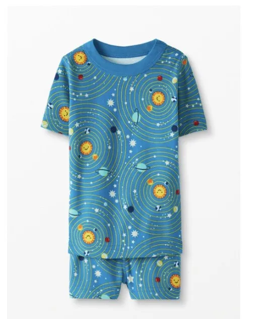 NWT HANNA ANDERSSON Teal Solar Planet Space Organic Short pajama Size 150 (12)
