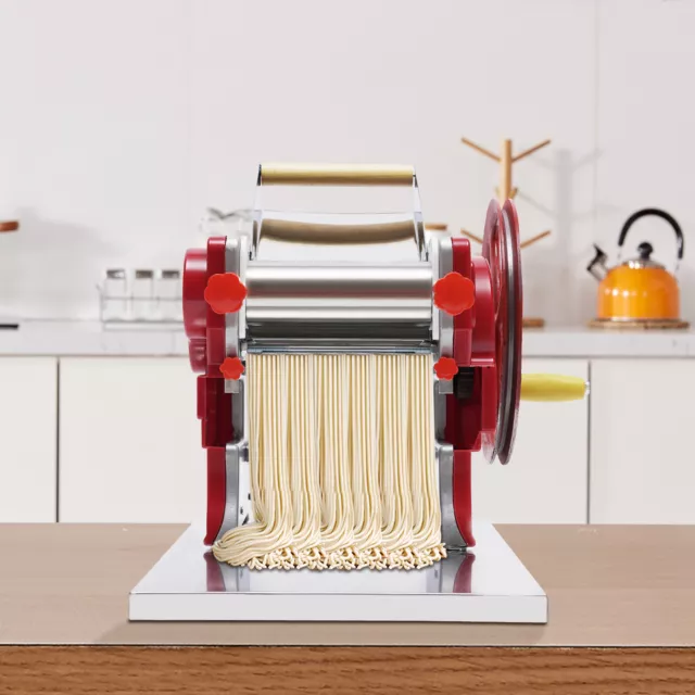 Commercial Manual Dough Roller Sheeter Noodle Pasta Dumpling Maker Machine Red