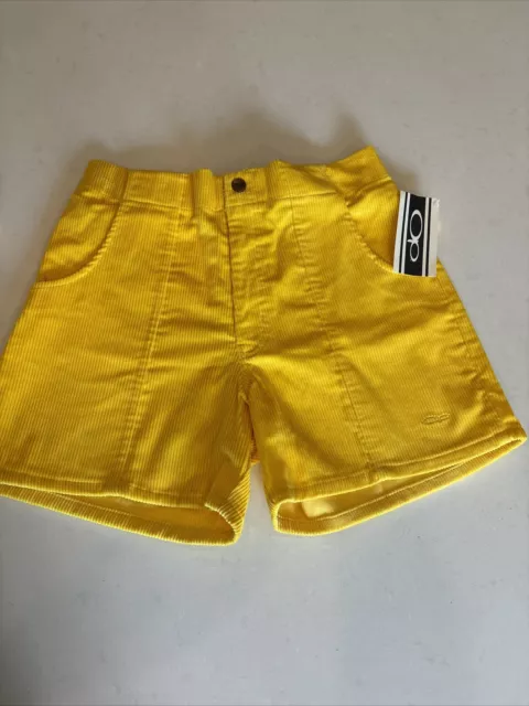 OP OCEAN PACIFIC Corduroy Shorts Sz 34 YELLOW Zipper Elastic Cotton ...
