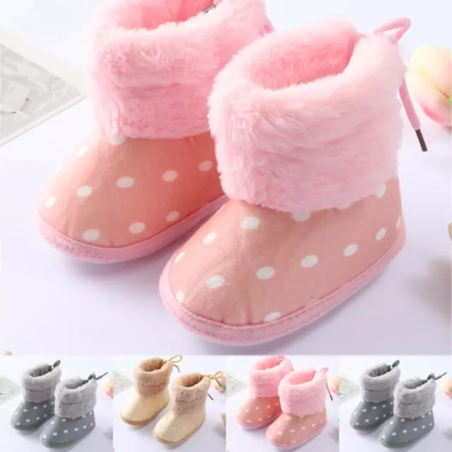Baby Girl Boys Soft Booties Shoes Polka Dot Snow Boots Infant Toddler Kids Shoes