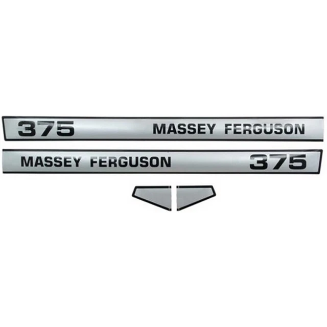 Hood Decal Set Die-Cut Vinyl Kit Fits Massey Ferguson MF 375 Tractor
