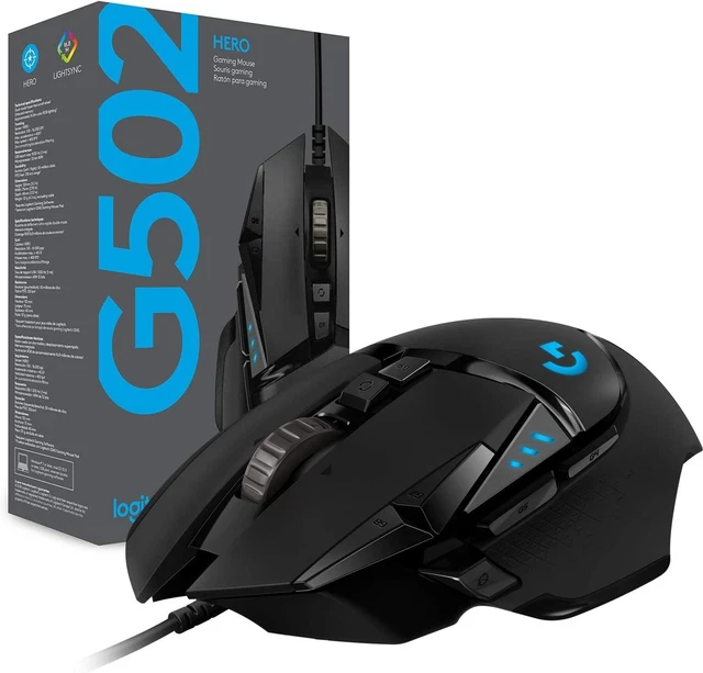 Logitech G502 HERO Mouse Gaming Prestazioni Elevate, 25.600 DPI, Pesi Regolabili
