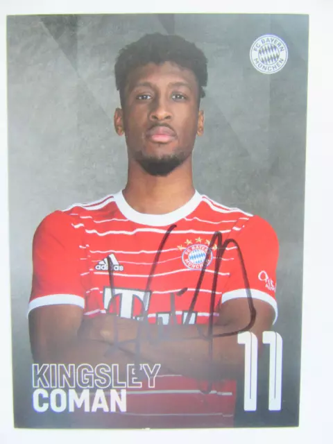 Kingsley Coman -- signiert -- Autogrammkarte Bayern AK 2022-23 22-23 2022-2023