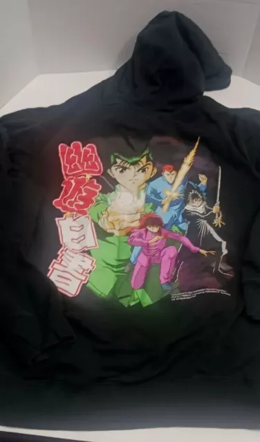 Vintage Yu Yu Hakusho Men's Black Hoodie Adult New Y2K 2003 Anime 3XL  EUC