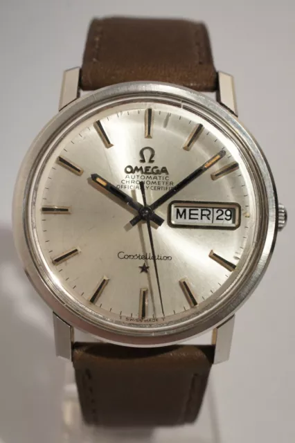 Omega Constellation Acier Automatique, Double Date, Certifie Chronometre, 1968
