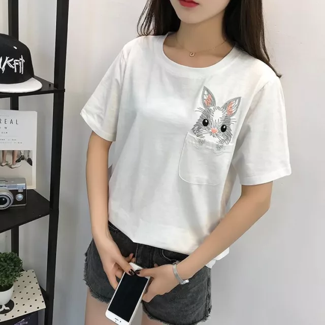 Compre Rosa listrado T Shirts Mulheres Oversize Kawaii Roupas Korean  Fashion Tshirts Long Sleeve Loose Preppy Style Basic Spring Tees Tops