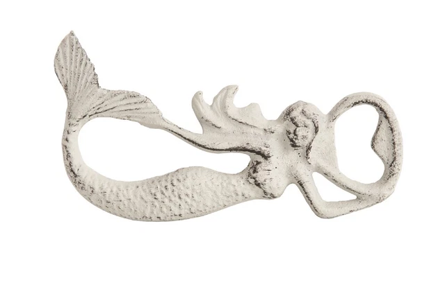 Mermaid Painted Bottle Opener Cast Iron Distressed Finish