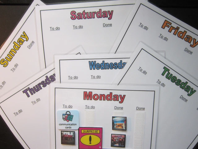 Visual Routune Chart Sen DAILY TIMETABLE ROUTINE CHARTS - ASD Autism Visual Aids ADHD SEN PECS ...