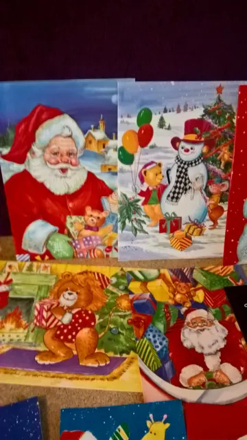 10x  Vintage Christmas Cards with traditional greetings;- Childrens collection 5