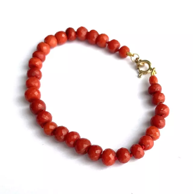 ANCIEN BRACELET CORAIL & OR 18CT - Old Coral & 18K Solid Gold