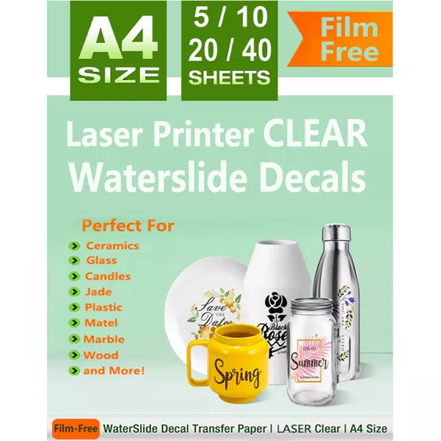 Film Free Waterslide Decal Paper for Laser Water Slide Transfer Paper for DIY