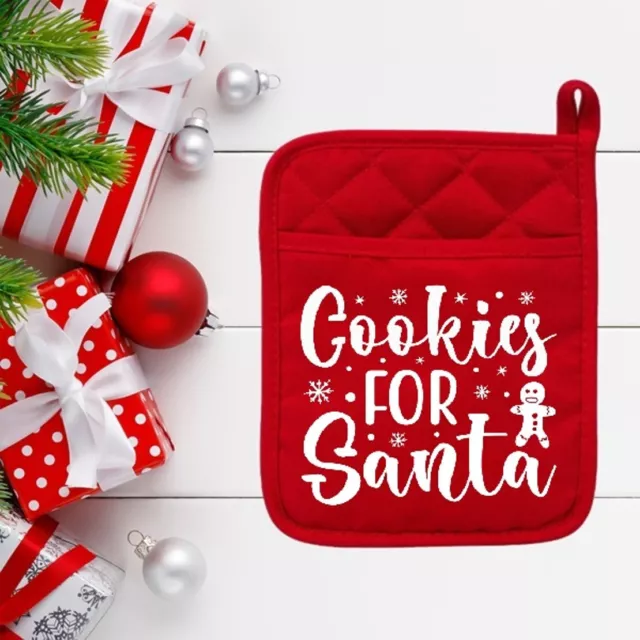 Cookies For Santa - Pot Holder - Hot Pad - Oven Mitt - Christmas - Gift - 028