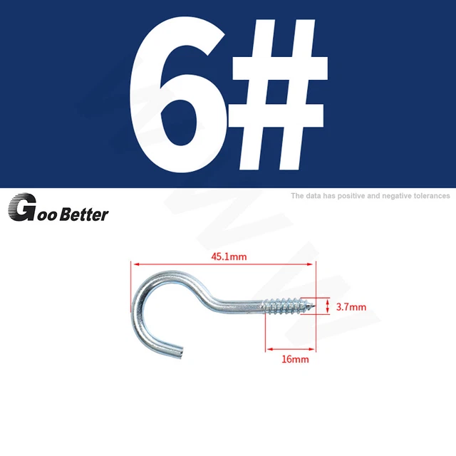 Heavy Duty Self Tapping Eye Screw Zinc Plated Steel Hooks Hanging Ring Hook Bolt