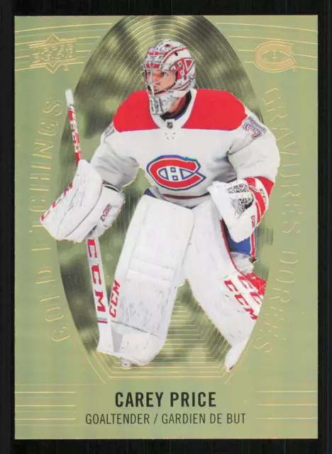 2019-20 Upper Deck Tim Hortons Gold Etchings #GE3 Carey Price