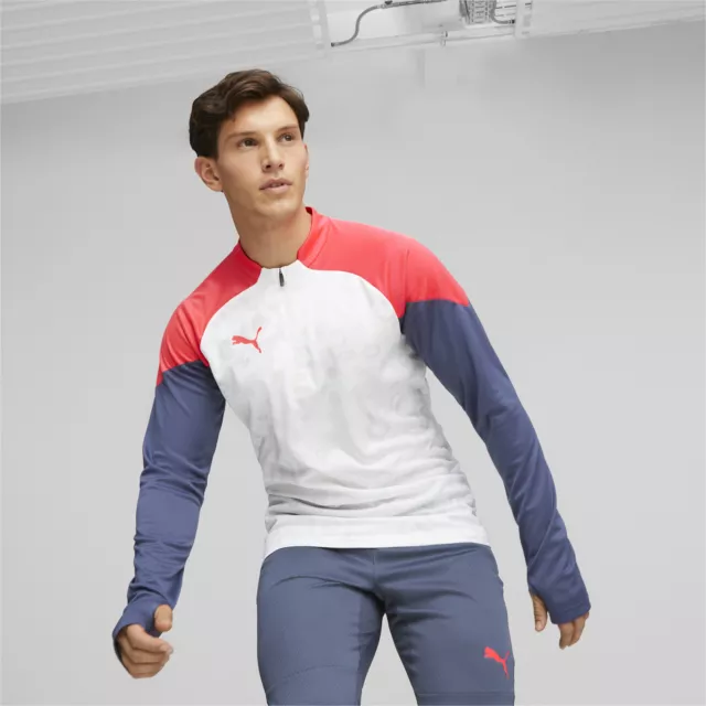 PUMA individualCUP Football Quarter-zip Long Sleeve Top Sweatshirt - Mens