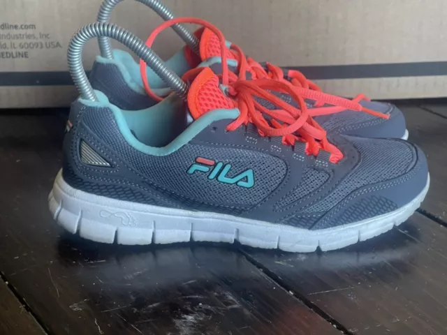 Fila Memory Deluxe 3 Athletic Running Shoes Gray Pink Aqua Women's US Size 6.5 3