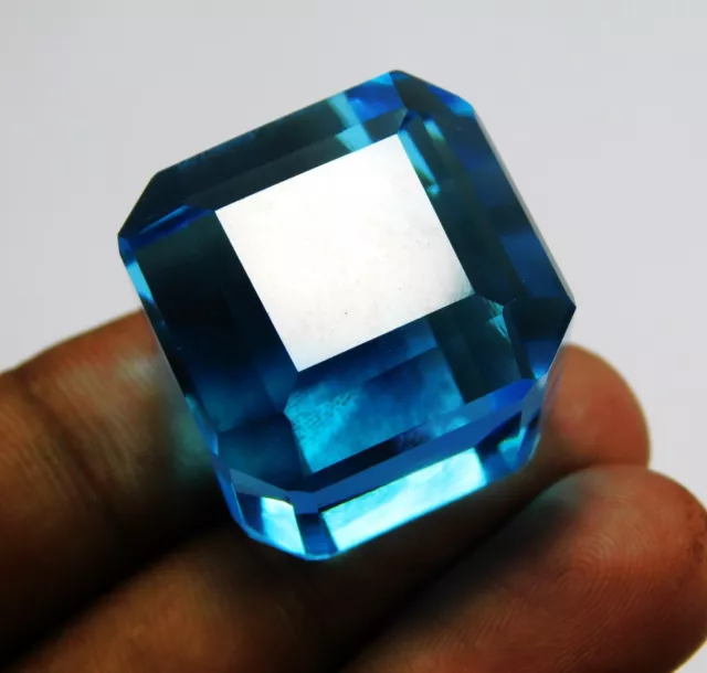 Natural 140.00 Ct  Blue Aquamarine Cube Cut Beautiful Loose Gemstone Certified