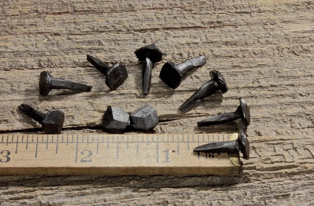 5/8" Rose head 10 nails square wrought iron vintage rustic Decorative historic