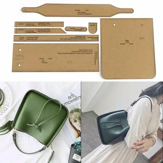 DIY Kraft Paper Template Women's Shoulder Bags Crossbody Leather Craft Pattern