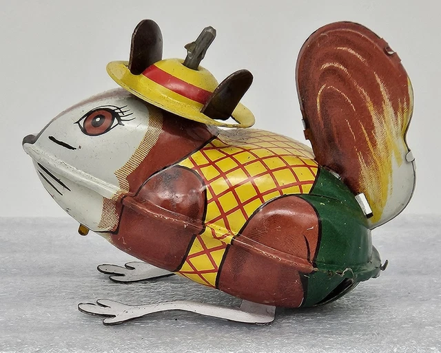VINTAGE YONE TIN Litho Japan Mechanical Wind-Up Mouse Works $28.33