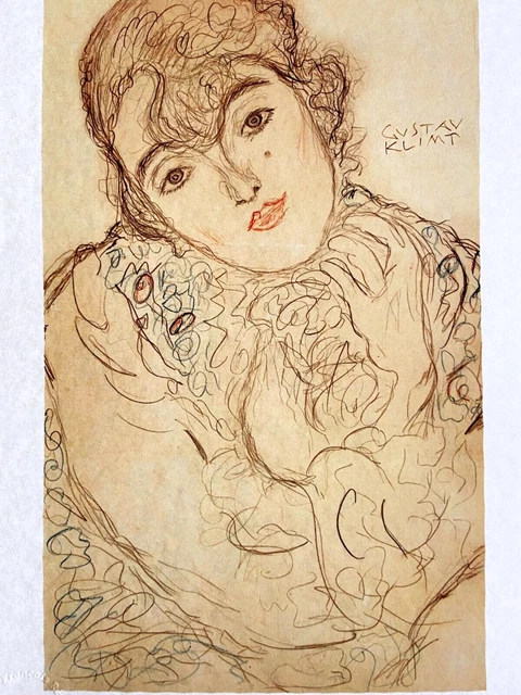 Gustav Klimt Litografia COA originale numerata a mano firmata
