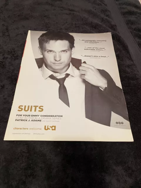 SUITS Emmy ad Patrick J. Adams as Mike Ross for Best Actor in a Drama Series