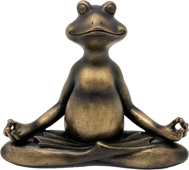 6" H Resin Meditating Yoga Frog Statue Figurine Home Decorative Accent Decor for