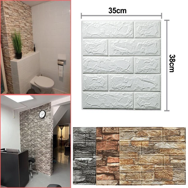 10X Abziehen und Aufkleben Kachel 3D Ziegel Selbstklebend Mosaik Schaum Paneele