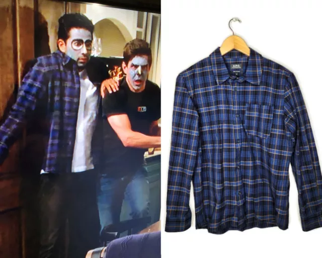 A.P.C. Trek Check Overshirt in Dark Blue Size S