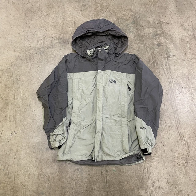The North Face Rain Coat Hyvent Winter Ski Jacket Green Grey Mens Small