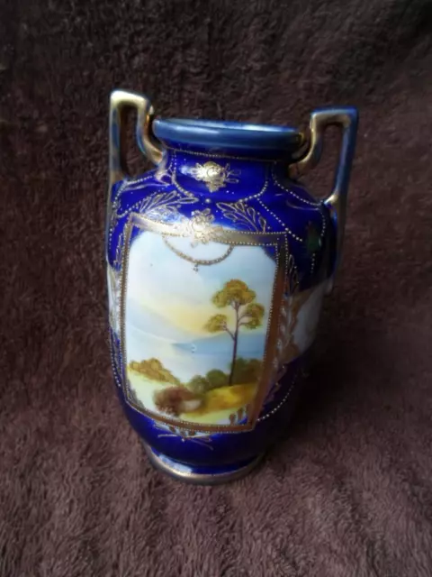 Noritaké Gilded Twin-Handled Vase c.1910