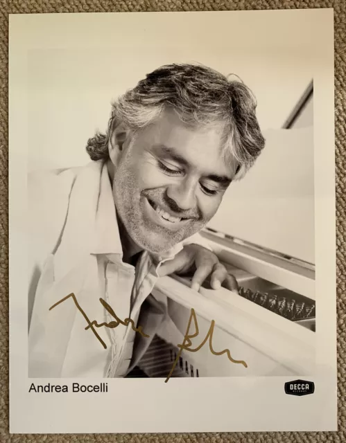 Andrea Bocelli Hand Signed Autograph 10 X 8 Decca Photo Tenor Opera