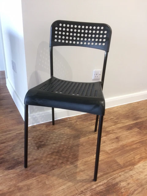 STACKABLE IKEA ADDE Chair, black PicClick UK