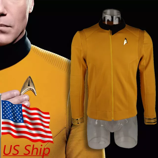 Discovery Season 2 Starfleet Captain Pike Gold Shirt Uniform Pin Set