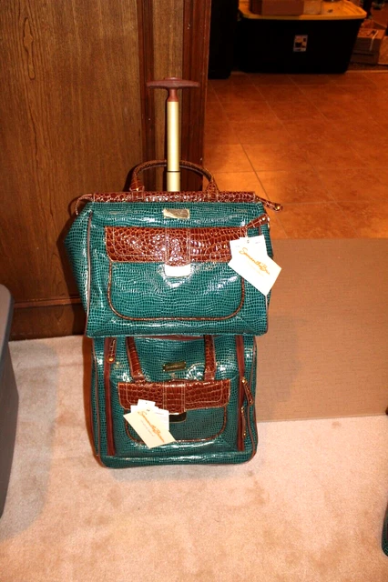 Samantha Brown 4 Peace Luggage Set-Sea Glass/Camel- Under Seat Bag and Dowel Bag 2