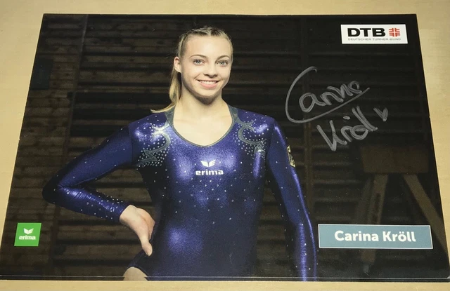 Carina Kröll Original signierte Autogrammkarte DTB Turnen Autogramm Karte